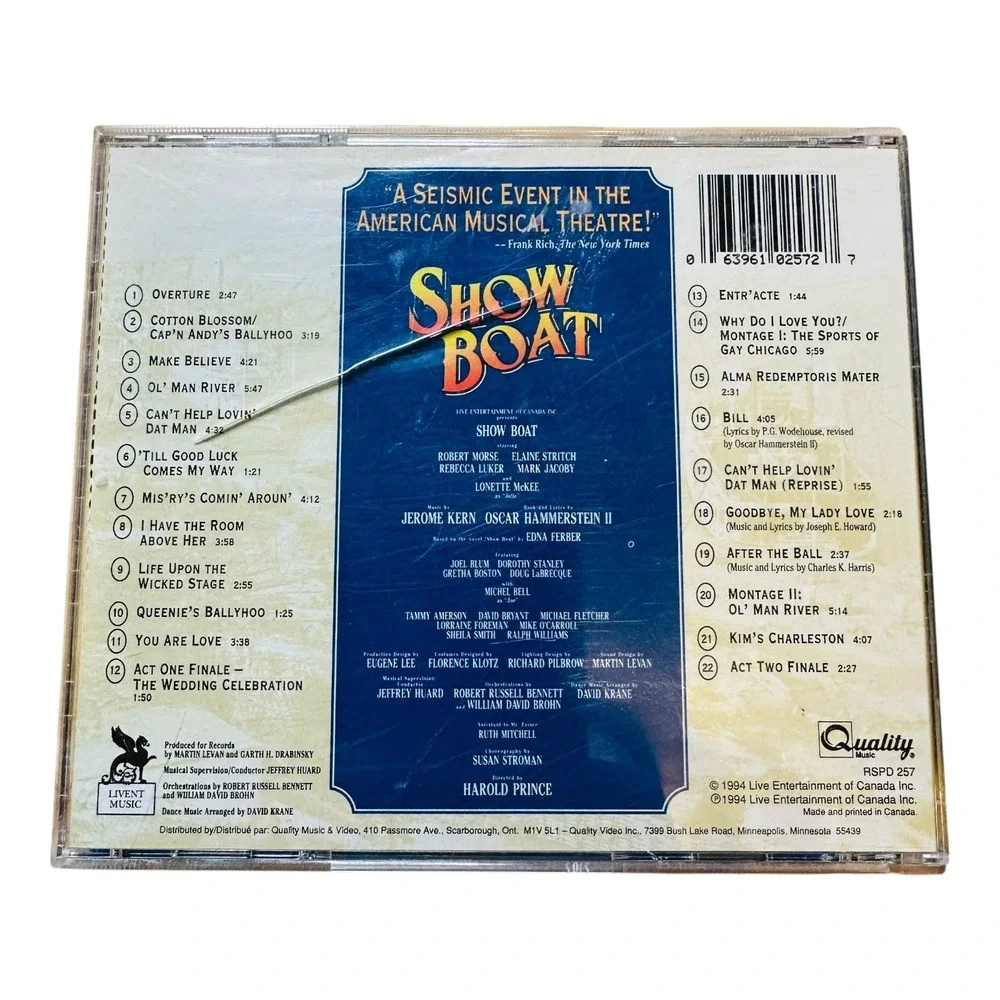 Show Boat World Premiere Cast Recording CD Musical Soundtrack - Picture 2 of 2